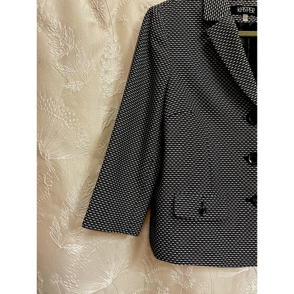 Kasper Separates Black Pattern Blazer Size 12 - Picture 4 of 7